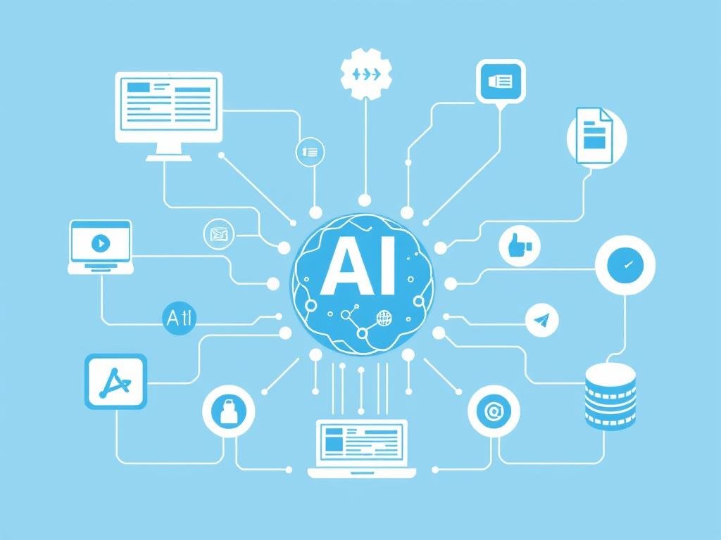 AI system collecting data from multiple online sources for lead generation