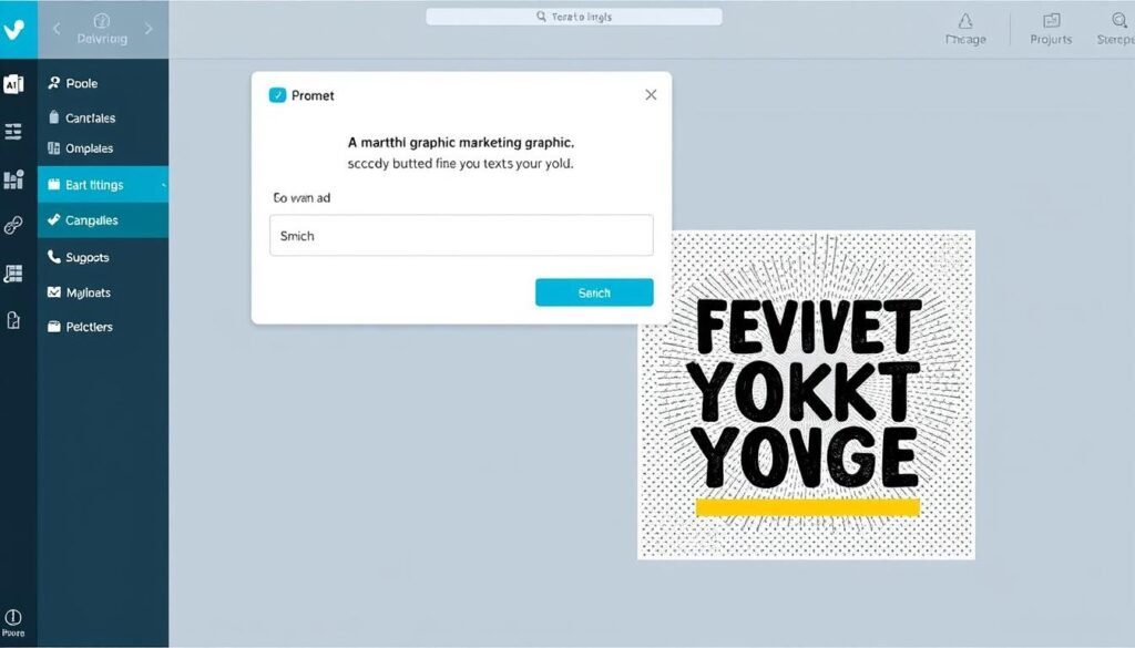 Canva AI interface showing text-to-image generation for marketing graphics