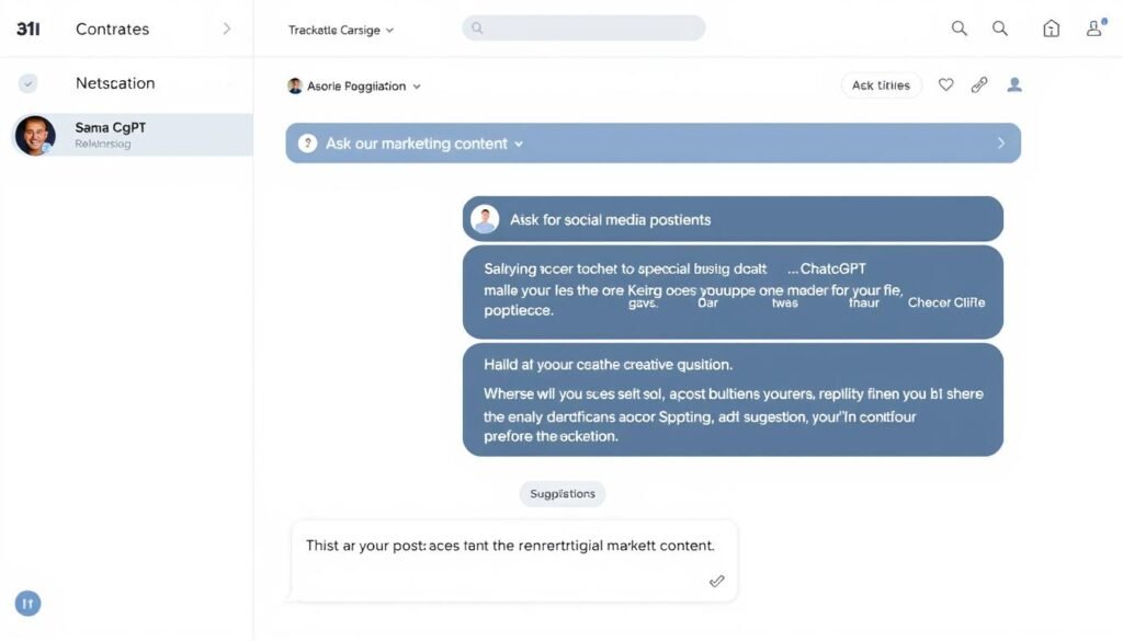 ChatGPT interface showing marketing content generation