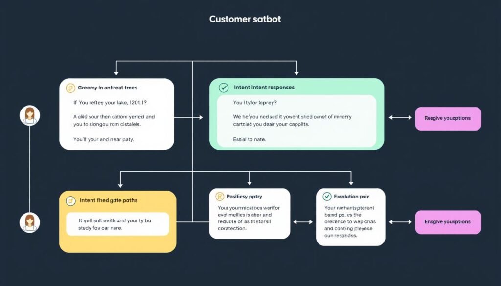 Conversational flow diagram for a customer support chatbot