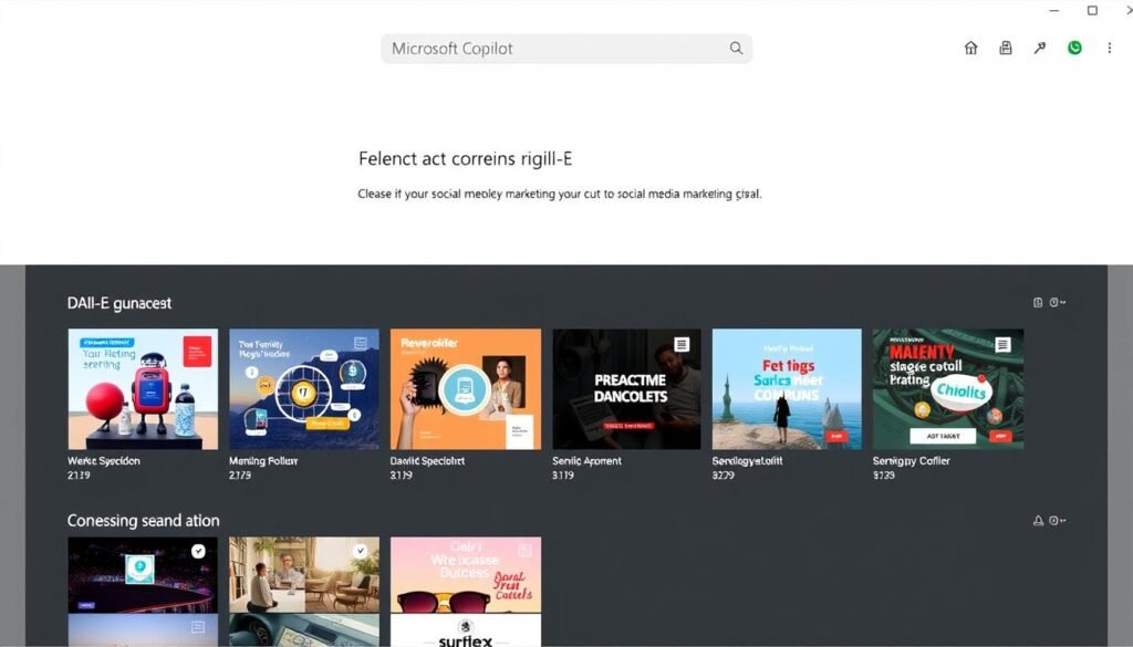 DALL-E generating marketing images through Microsoft Copilot interface
