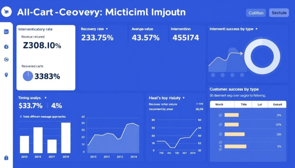 Dashboard showing AI abandoned cart recovery metrics and optimization opportunities