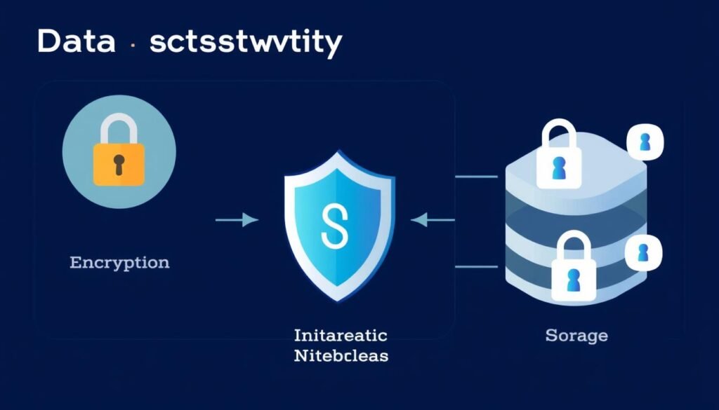 Data security visualization for chatbot systems showing encryption and protection