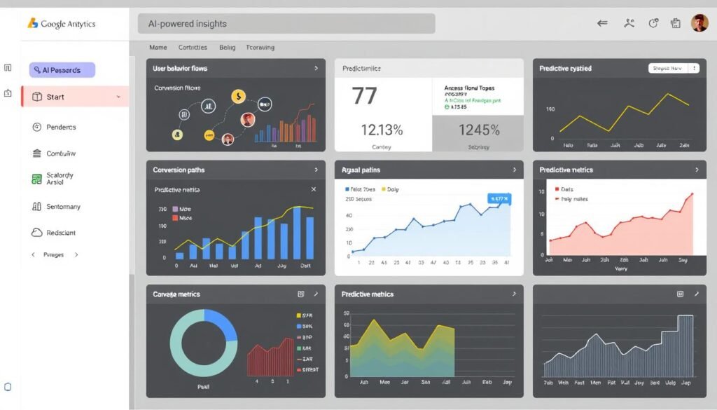 Google Analytics 4 dashboard showing AI insights