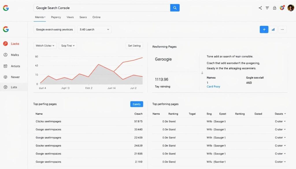 Google Search Console dashboard showing search performance data