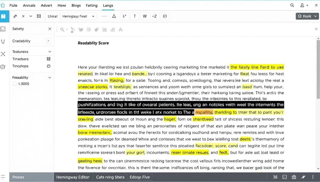 Hemingway Editor interface showing content readability analysis