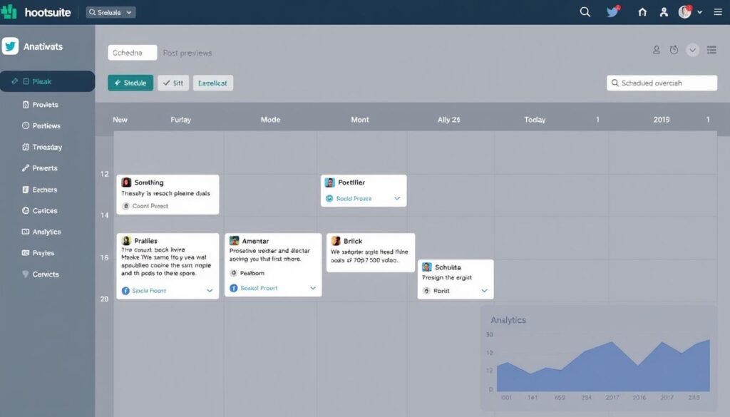 Hootsuite dashboard showing scheduled social media posts