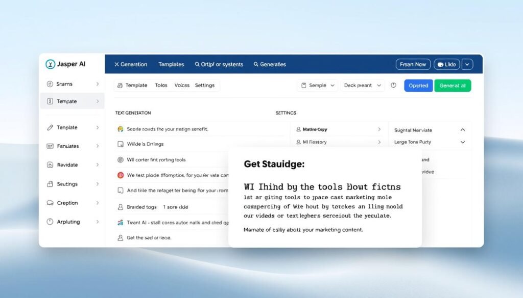Jasper AI interface showing content generation for marketing materials with Best AI Marketing Tools in 2025 theme