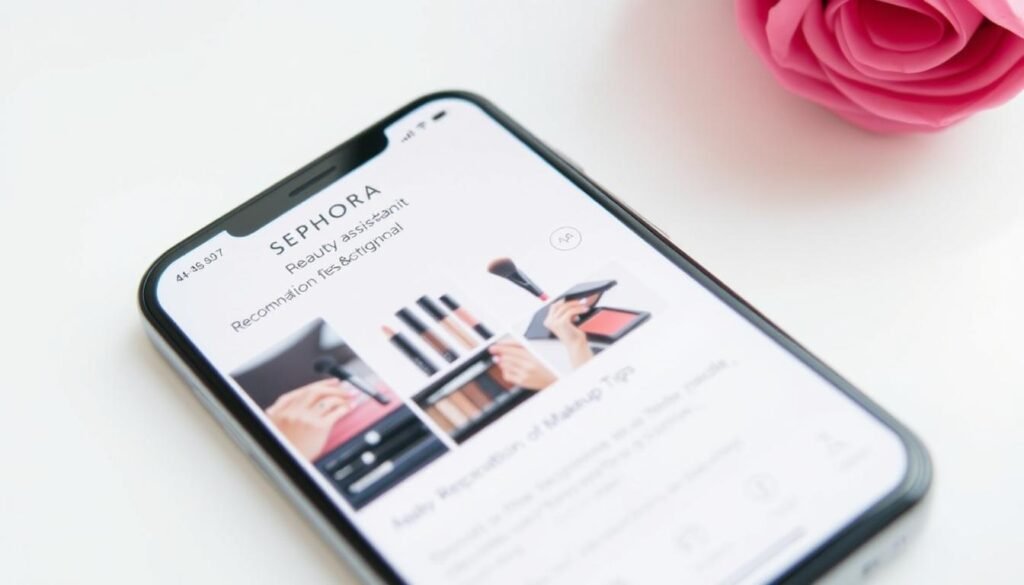 Sephora's beauty assistant chatbot interface on mobile device