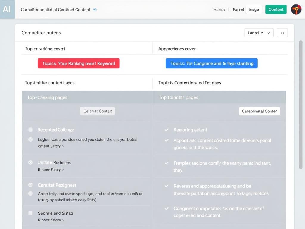 AI tool analyzing competitor content and identifying content gaps