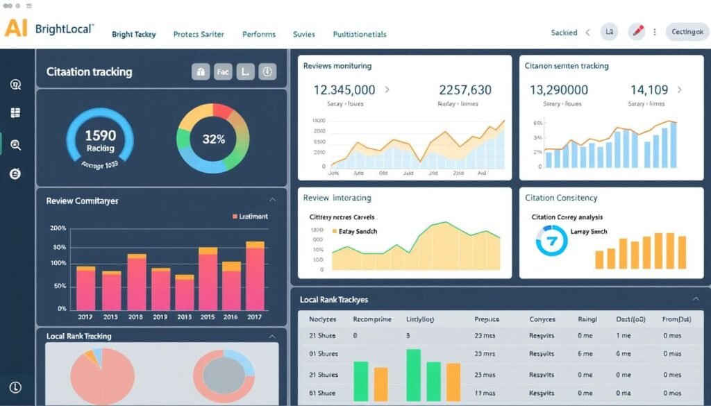 BrightLocal AI dashboard showing local SEO performance metrics