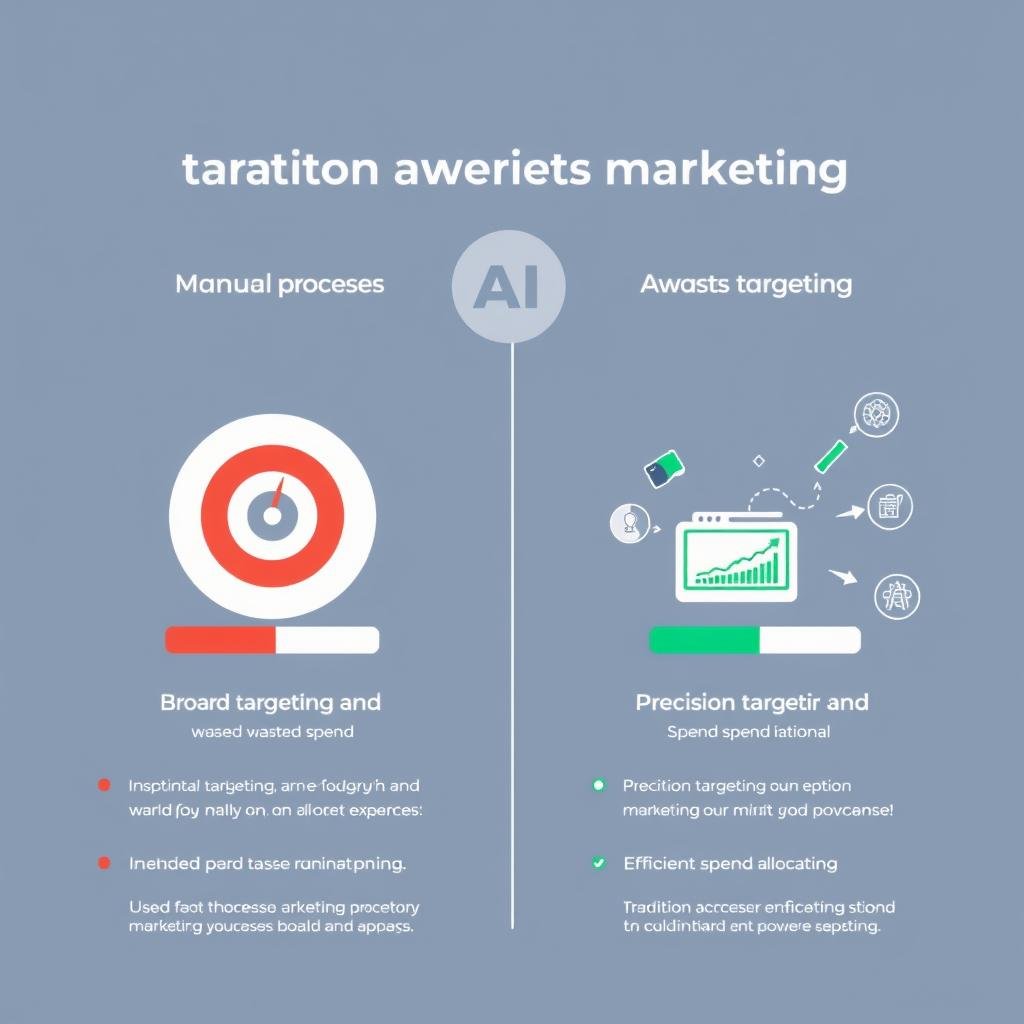 Comparison of traditional vs artificial intelligence customer acquisition cost approaches showing inefficiencies
