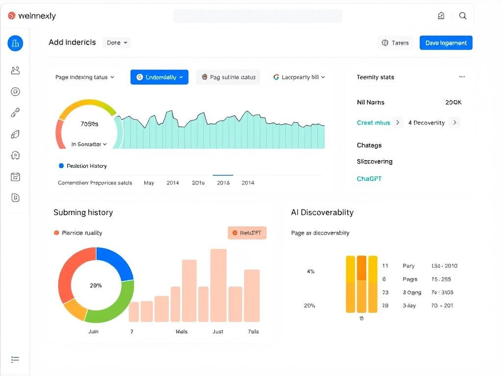 Indexly dashboard showing indexing status and AI discoverability metrics