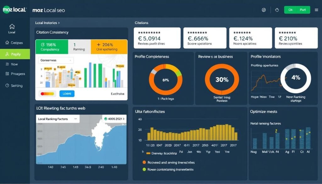 Moz Local dashboard showing AI-enhanced local SEO metrics