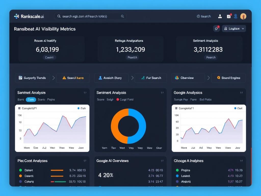 Rankscale.ai dashboard showing AI search visibility metrics across different platforms