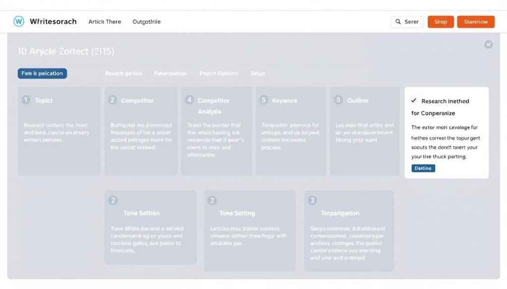 Writesonic's AI Article Writer interface showing the 10-step content creation process