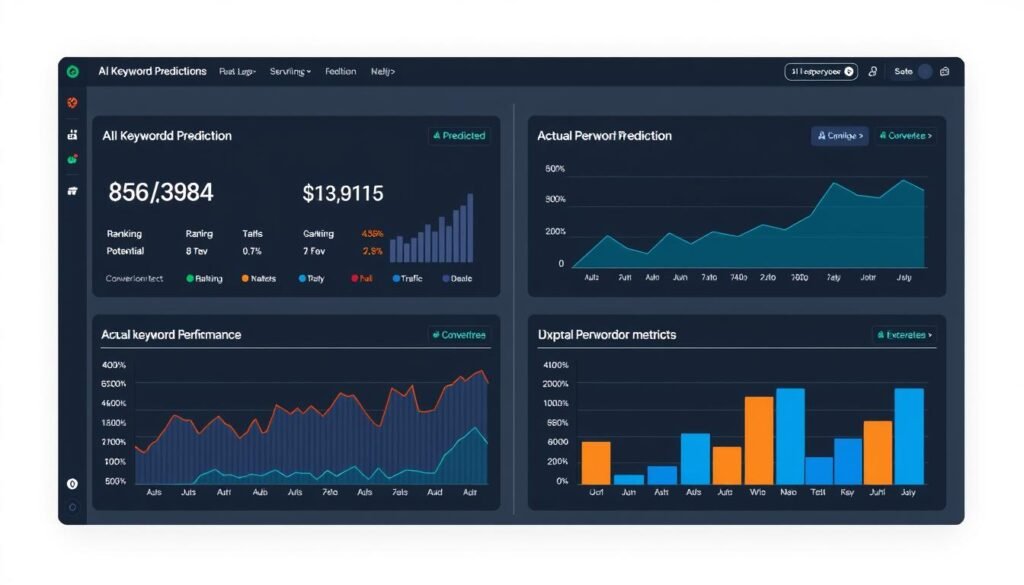 Dashboard showing comparison between AI predictions and actual performance metrics