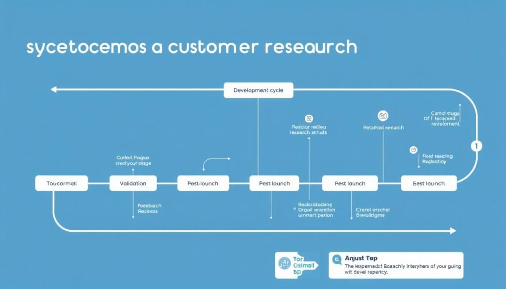 Flowchart showing the systematic customer research process integrated with product development stages Flowchart showing the systematic customer research process integrated with product development stages