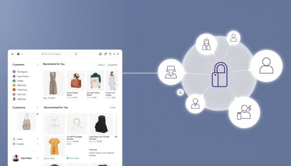 Personalized e-commerce product recommendations showing how AI analyzes customer behavior to suggest relevant products