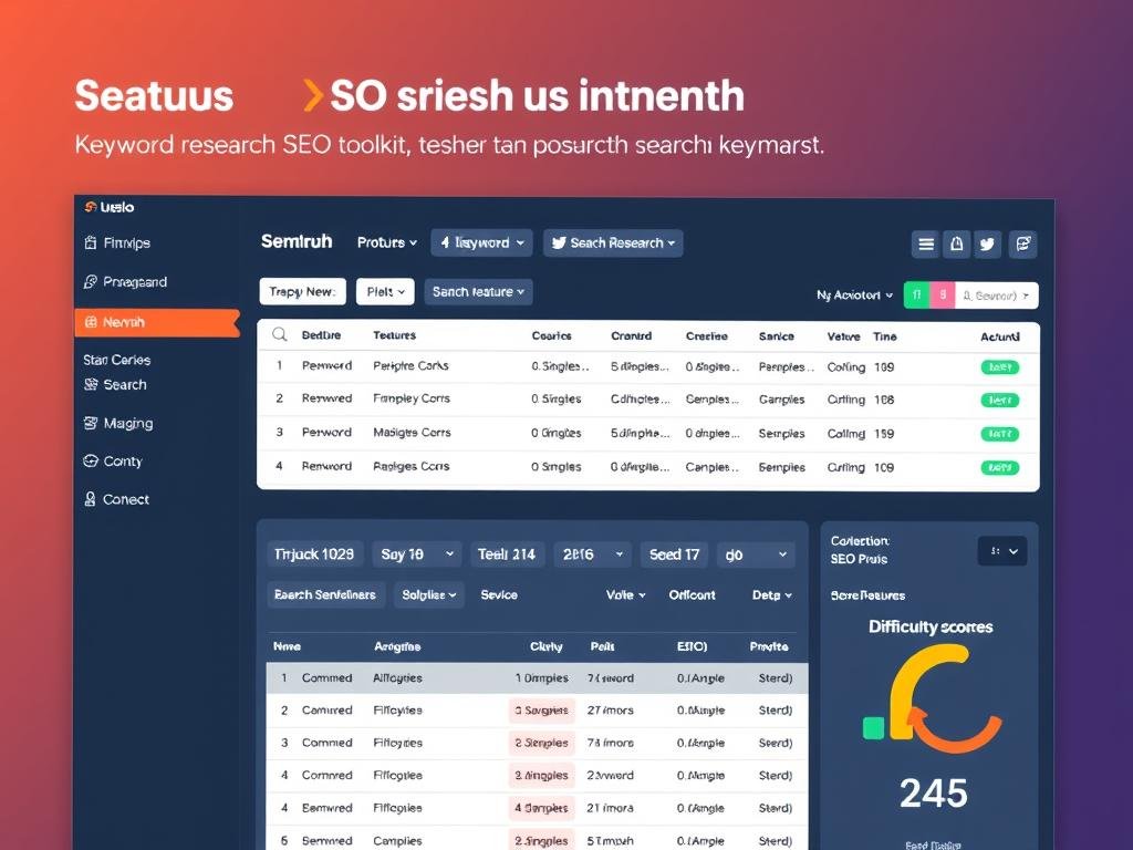 Semrush AI SEO toolkit interface showing keyword research features