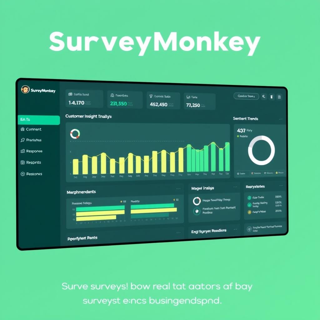 SurveyMonkey dashboard showing customer insight analysis with sentiment tracking