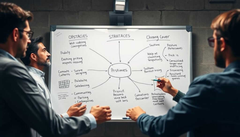 Team working through challenges in implementing a customer insights program