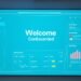 AI employee onboarding showing a digital welcome screen with personalized information for a new hire
