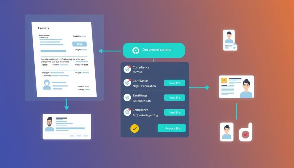 AI-powered document processing system automatically extracting information from onboarding forms