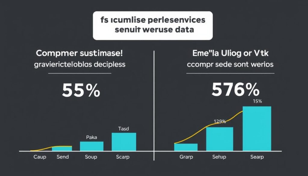 Comparison chart showing business performance with and without customer survey data