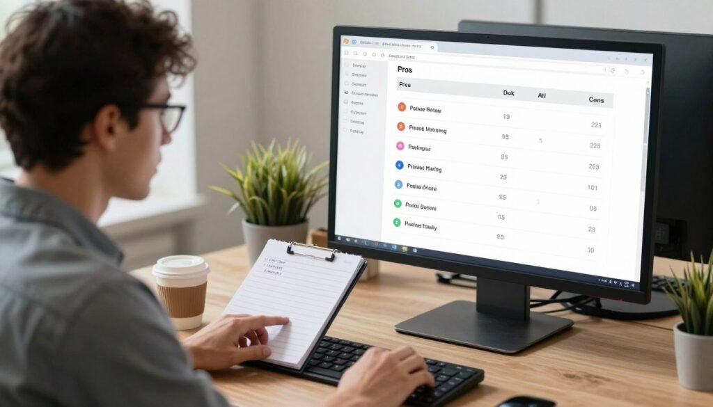 Content creator selecting the right AI writing tool for specific needs