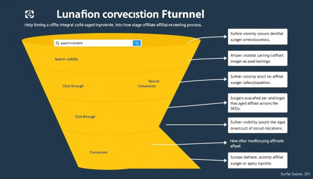 Conversion funnel showing how Surfer SEO Content Editor improves affiliate content performance