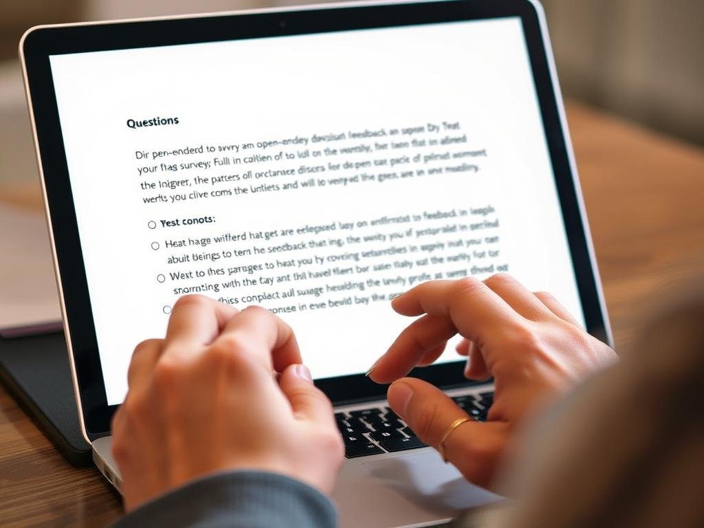 Customer typing detailed feedback in a customer survey creation form