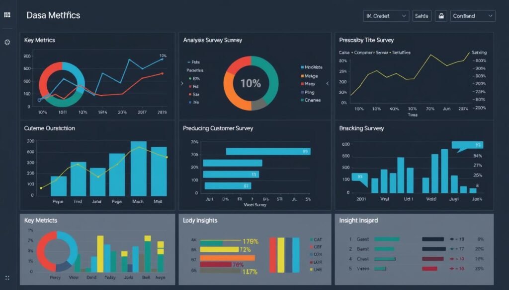 Data visualization dashboard showing customer survey results analysis