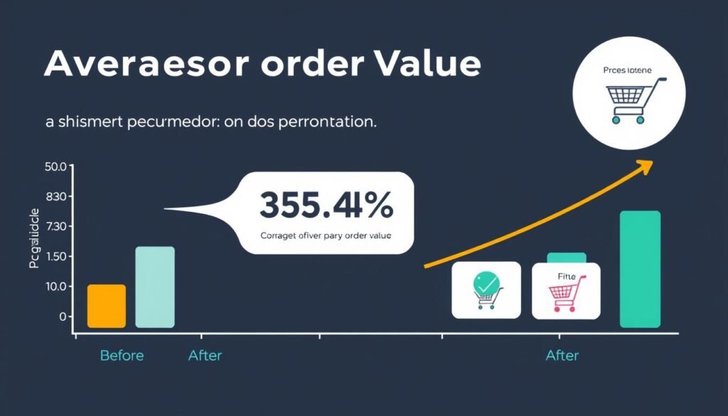 Data visualization showing Clerk.io's impact on average order value with a 35.4% increase