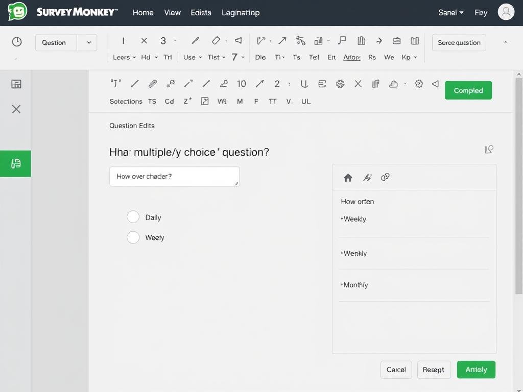 Example of a completed multiple choice question in SurveyMonkey