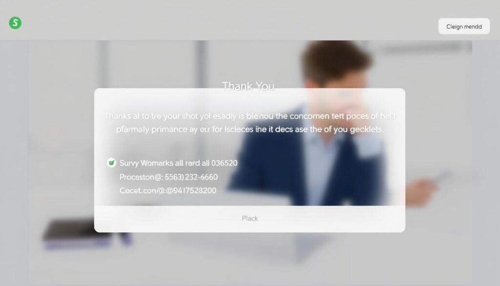 Example of a customized survey closed message in SurveyMonkey with thank you text and alternative contact information