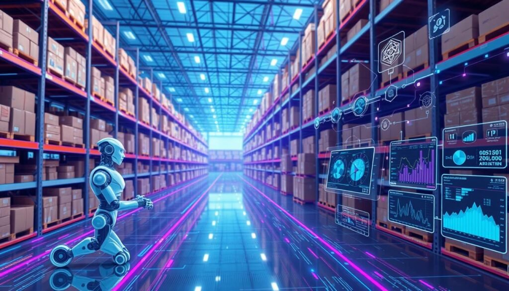 Future trends in AI inventory management showing advanced technologies