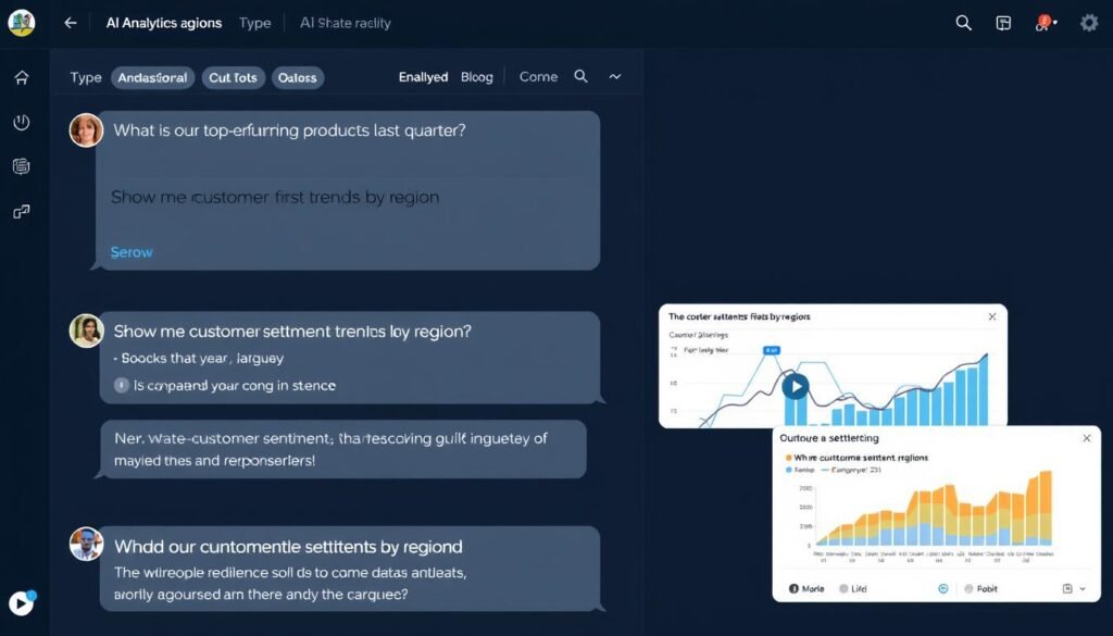 Natural language interface for AI analytics with conversational query examples