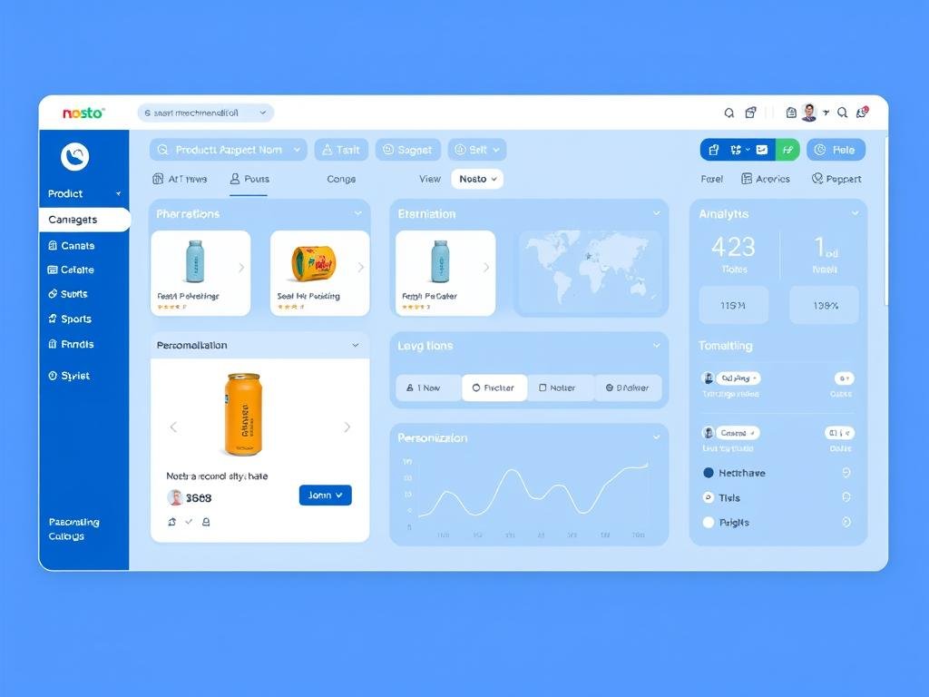 Nosto's smart recommendation tool interface showing personalized product recommendations