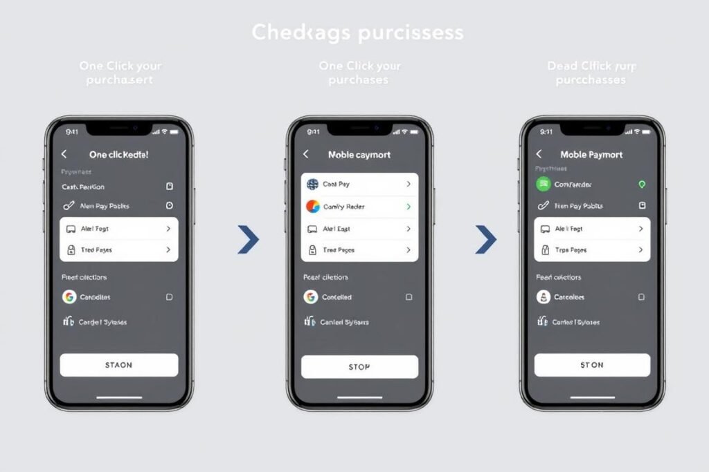 Simplified mobile checkout process showing improved mobile shopping experience