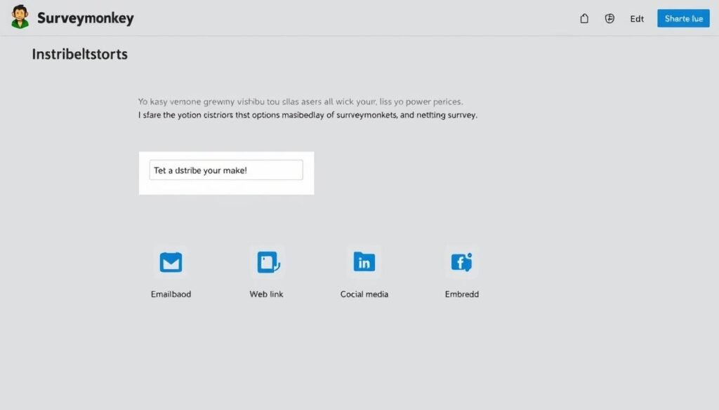 SurveyMonkey distribution page showing various sharing options