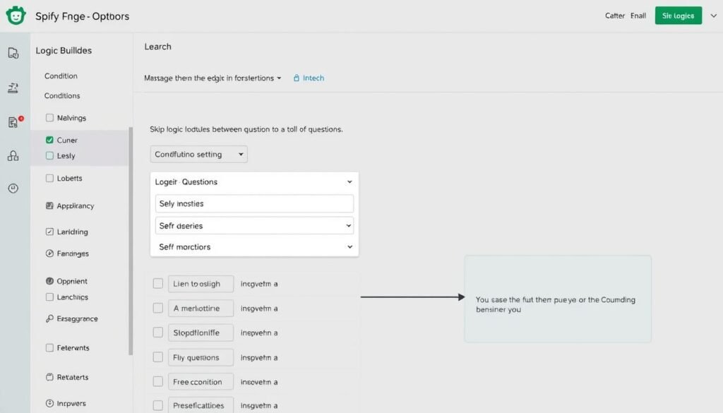 SurveyMonkey logic builder showing skip logic configuration