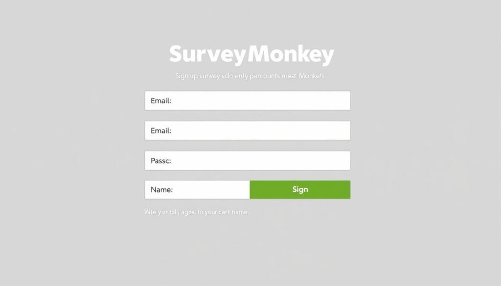 SurveyMonkey sign-up page showing account creation form