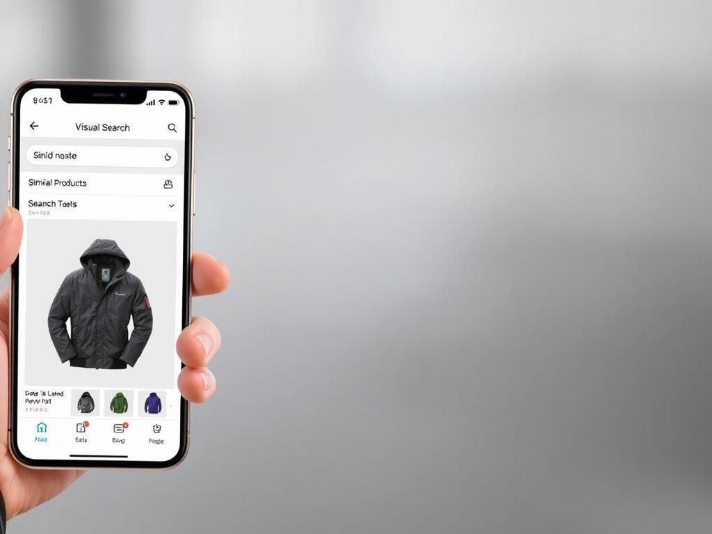Visual search example showing improved mobile shopping experience